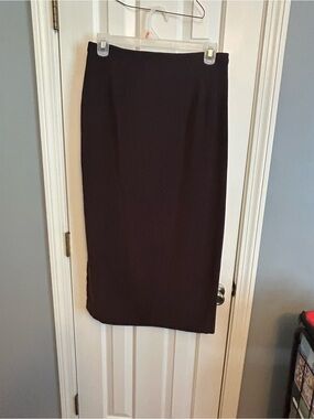 Long brown suede skirt